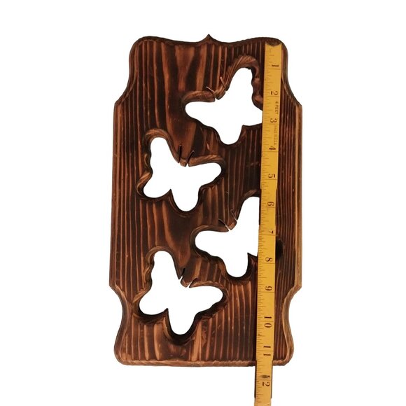 Vintage Cryptomeria Butterfly Wood Wall Hanging Art - Picture 3 of 4